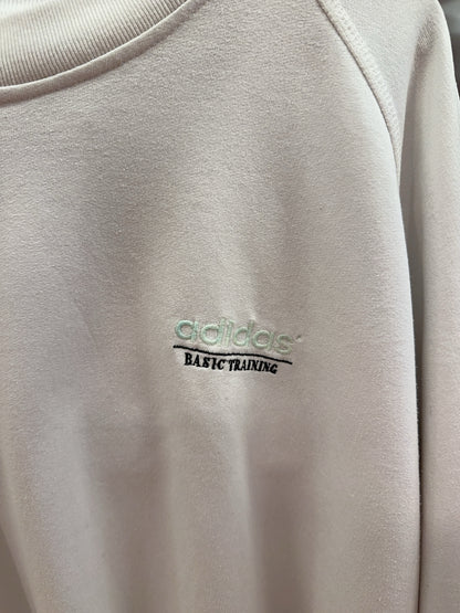 Adidas Basic Training Embroidered White Sweatshirt - L