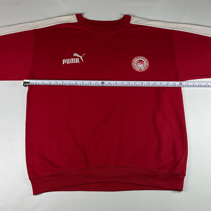 L - Vintage 1990's Puma Olympiakos Red Crewneck Sweatshirt