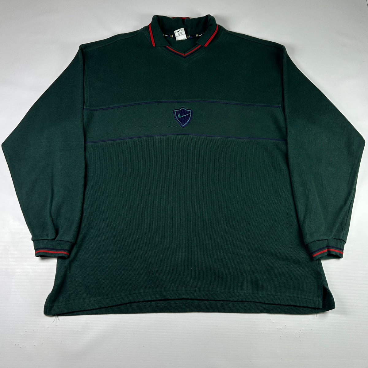XXL - 1990's Nike Vintage Green Long Sleeve Polo Shirt