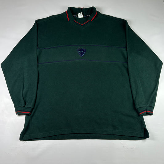 XXL - 1990's Nike Vintage Green Long Sleeve Polo Shirt