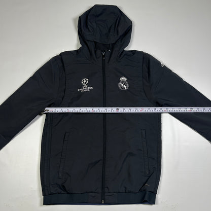 S - 2016-2017 Adidas Real Madrid UEFA Champions League Hooded Puffer Jacket