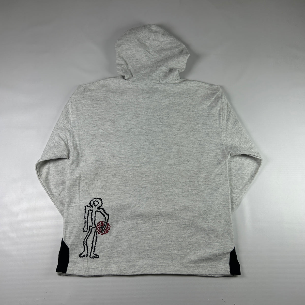 M - 1990's Adidas Grey Streetball Fleece Half-Zip Hoodie