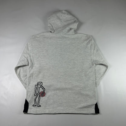 M - 1990's Adidas Grey Streetball Fleece Half-Zip Hoodie