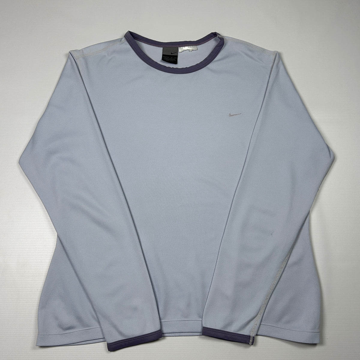 L - Nike 2000's Light Purple Mesh Long Sleeve Top