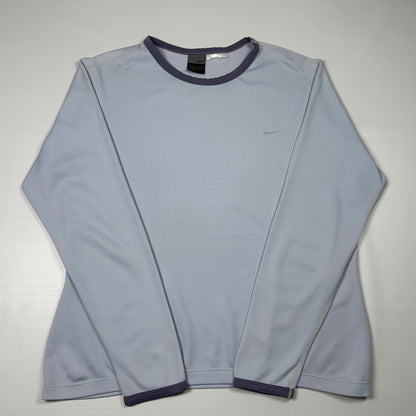 L - Nike 2000's Light Purple Mesh Long Sleeve Top