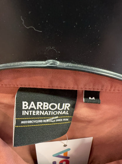 M - Barbour International Pink Button-Up Overshirt Jacket
