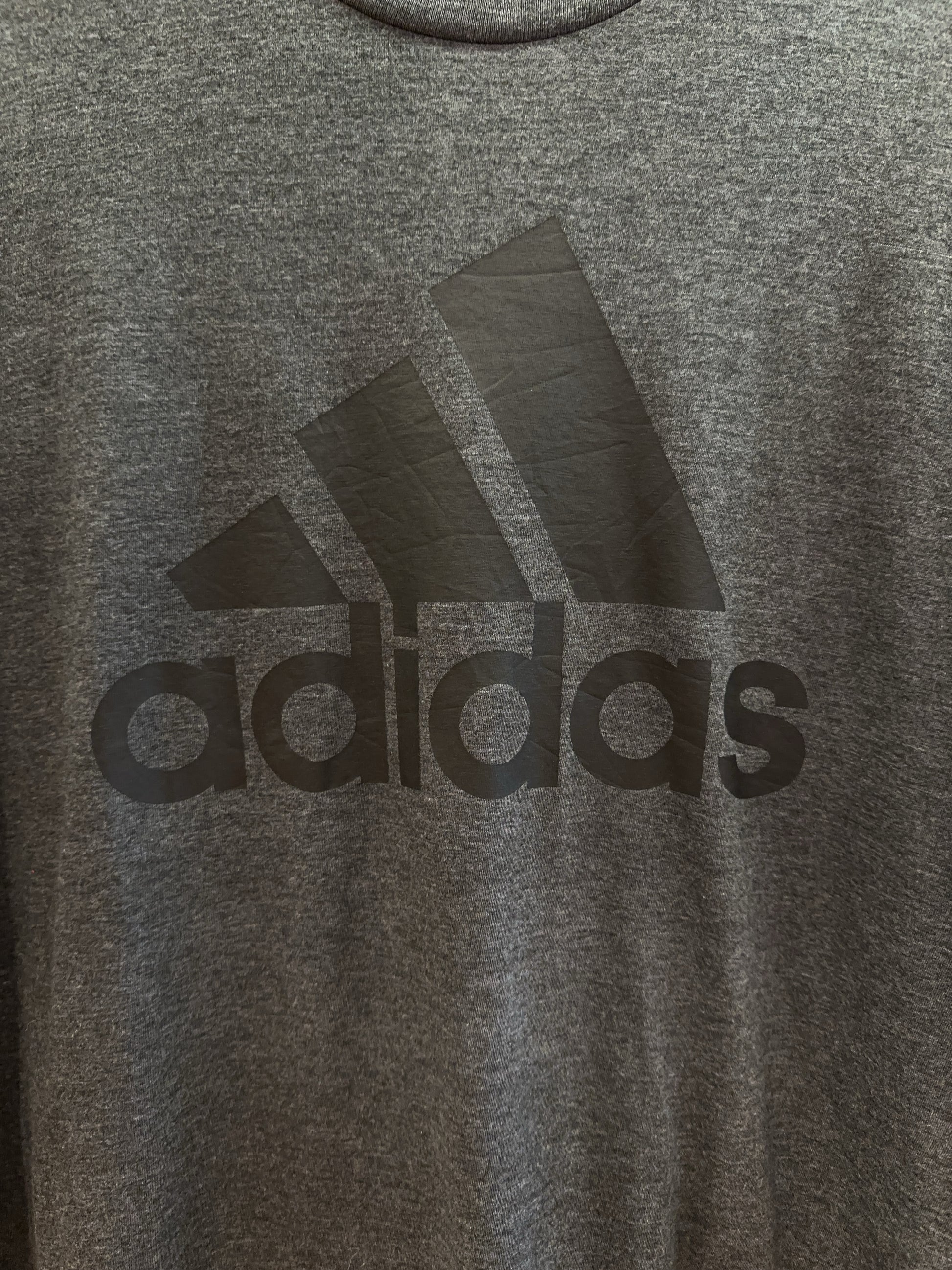 Adidas Dark Heather Gray Logo T-Shirt