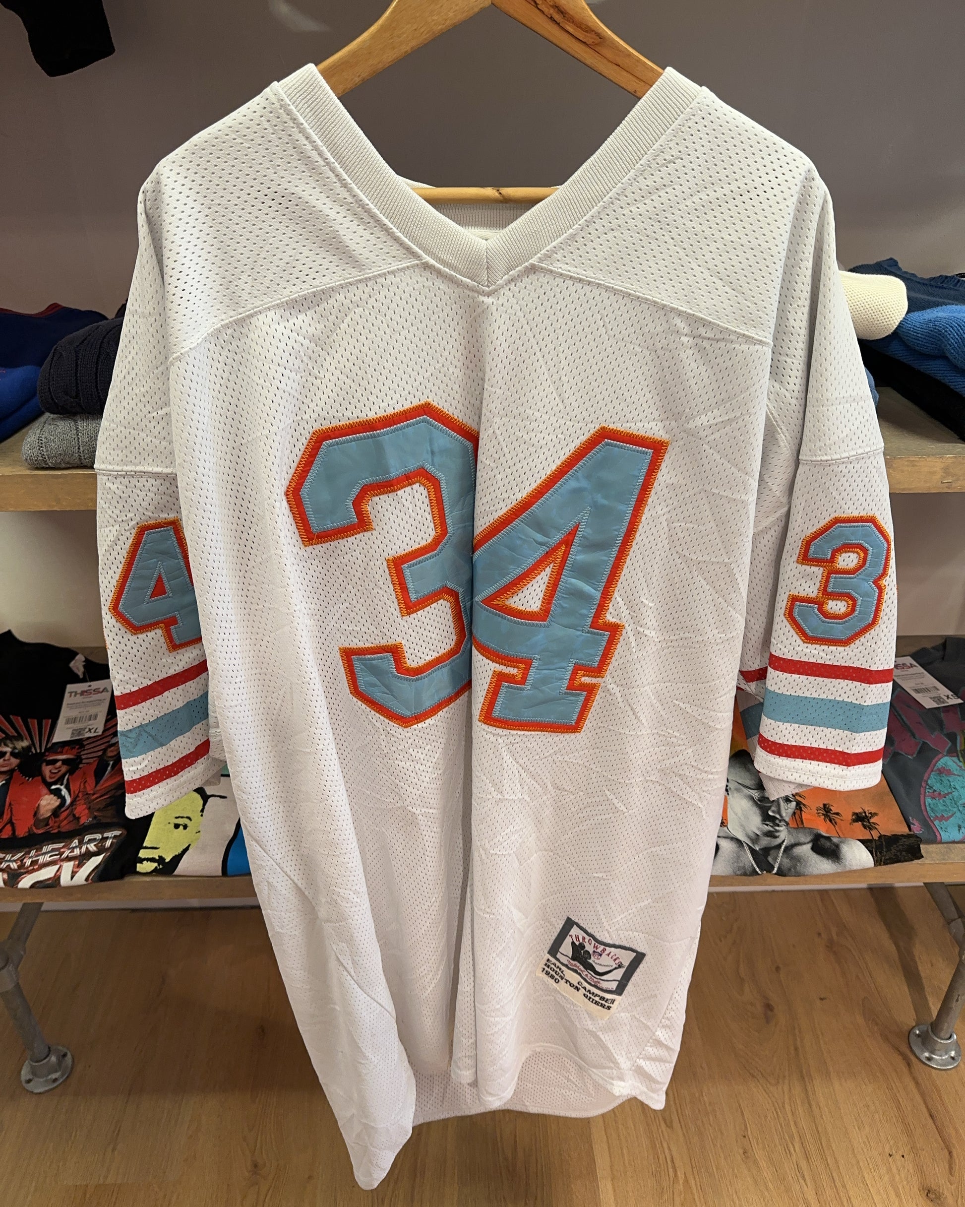 XXXL - Mitchell & Ness Houston Oilers Campbell 34 NFL Jersey