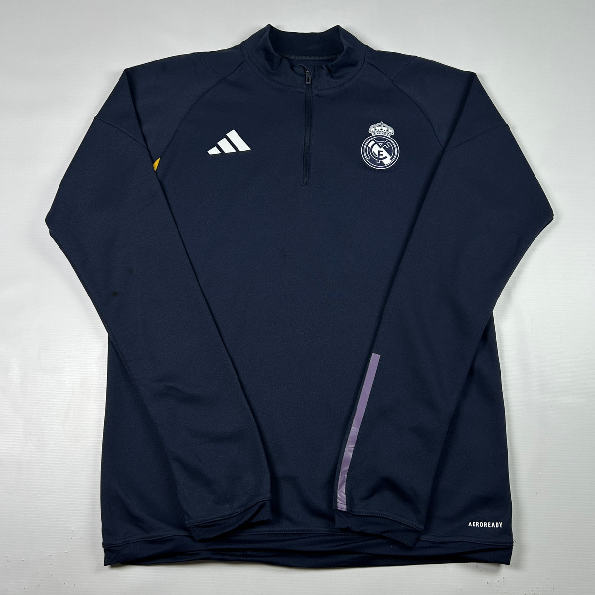 M - 2023-2024 Real Madrid Adidas AEROREADY Quarter-Zip Training Top