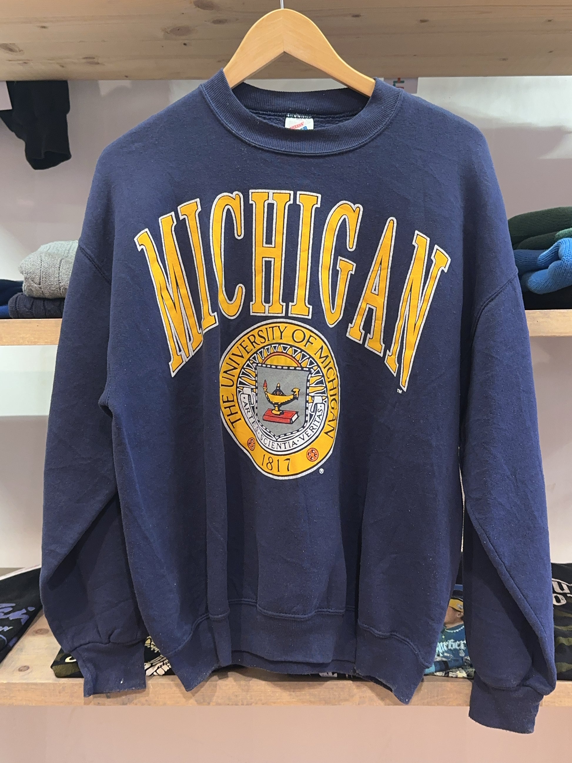 L - 1990s University of Michigan Jerzees Sweatshirt Wolverines