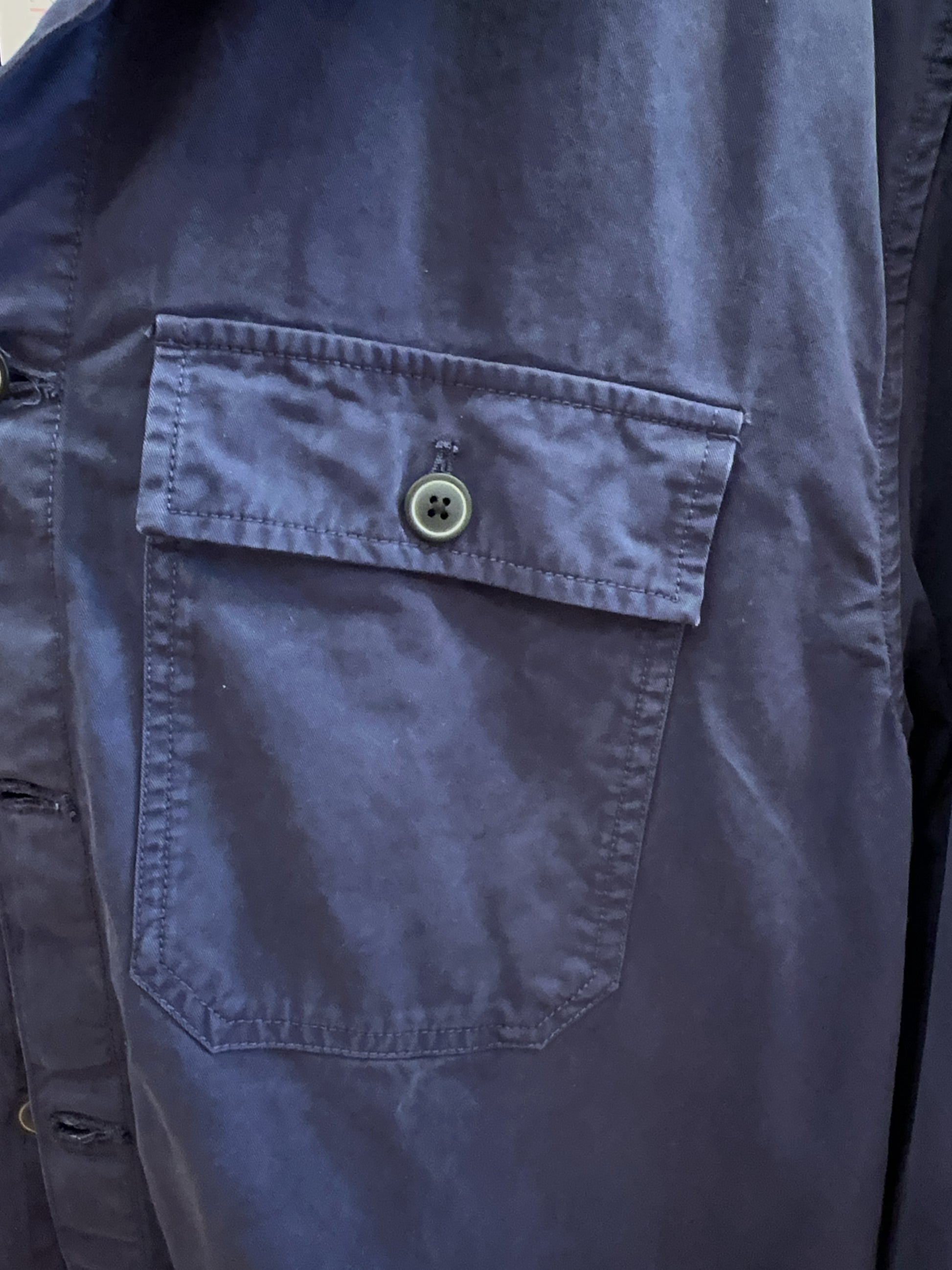 XL - Barbour International Navy Long-Sleeve Button-Up Shirt