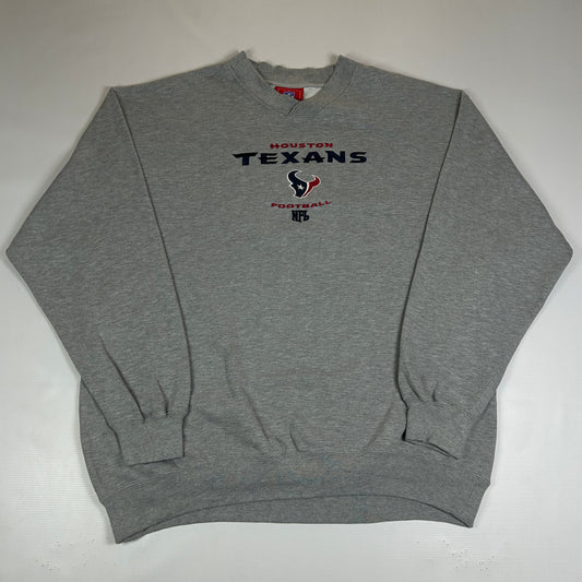 XL - Vintage 2000's Houston Texans NFL Gray V-Neck Sweatshirt