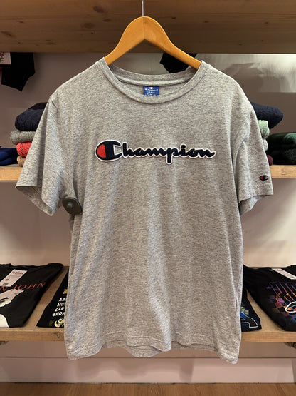 Champion Script Logo Heather Gray T-Shirt