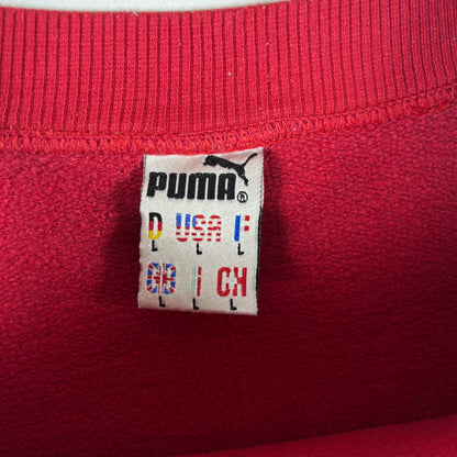 L - Vintage 1990's Puma Olympiakos Red Crewneck Sweatshirt
