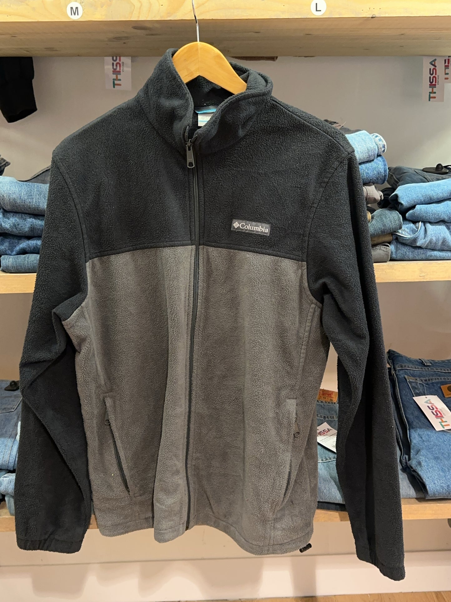 M - Columbia Fleece Black Gray
