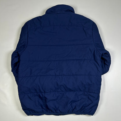 S - Vintage 2000's Adidas Olympique Lyonnais Blue Puffer Jacket