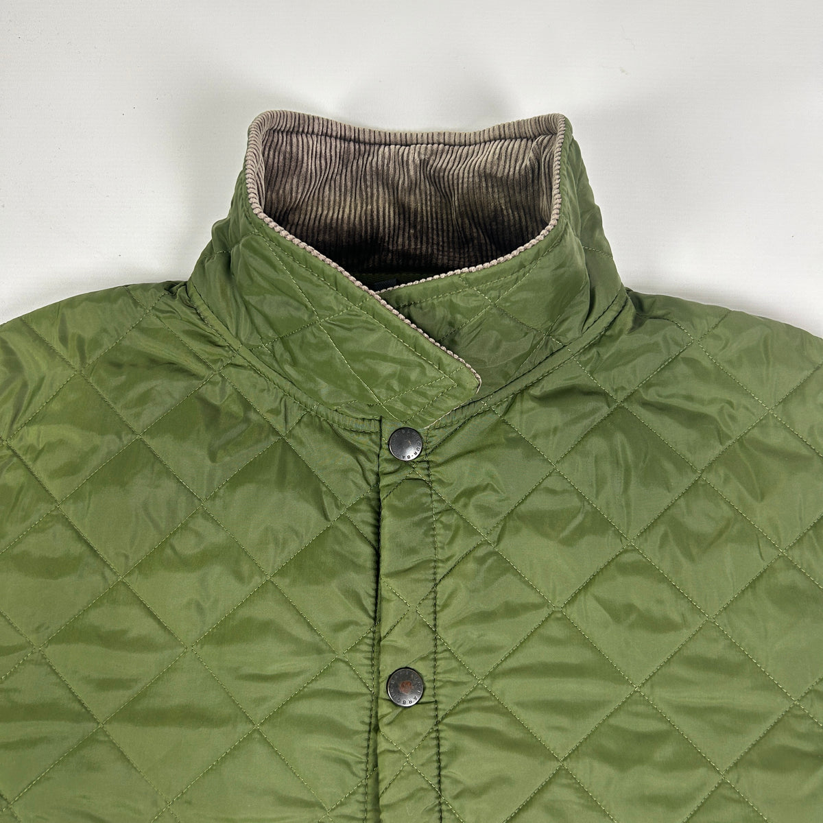 L - Vintage 2010's Barbour Liddesdale Green Quilted Jacket