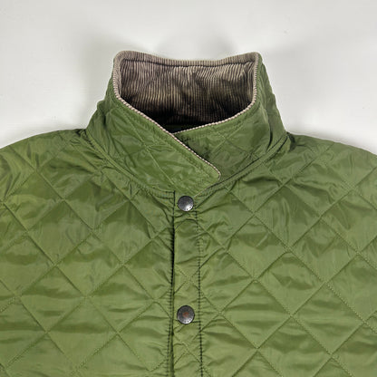 L - Vintage 2010's Barbour Liddesdale Green Quilted Jacket