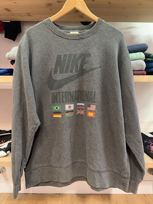 Vintage Nike International Graphic Crewneck Sweatshirt - XXL
