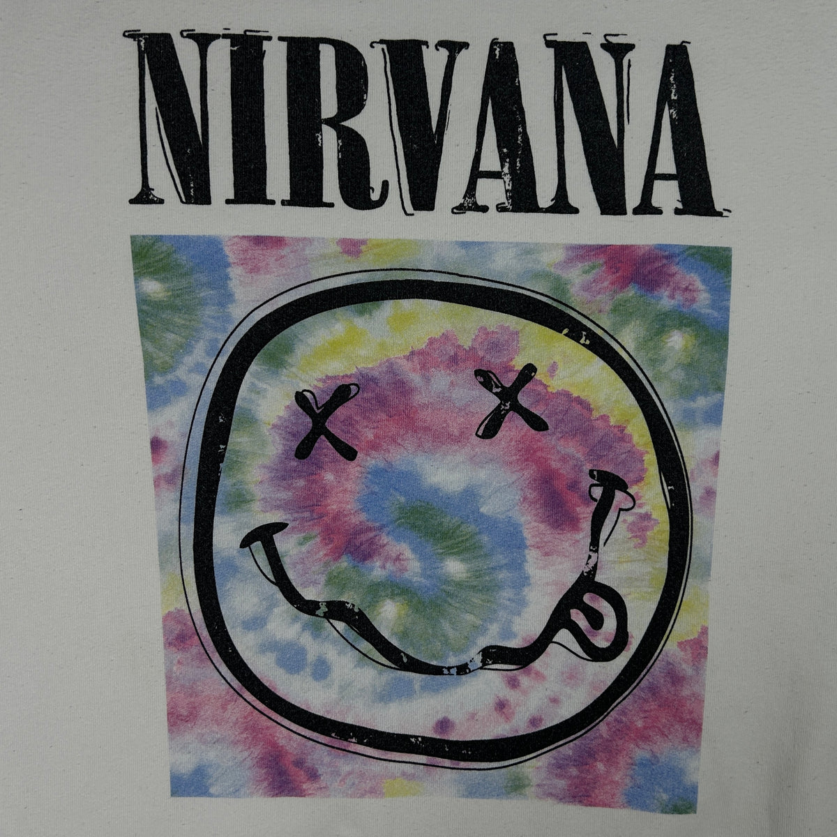 L - Nirvana 2000's Tie-Dye Smiley Graphic Sweatshirt