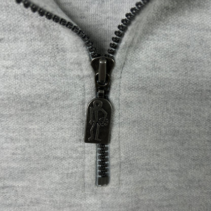 M - 1990's Adidas Grey Streetball Fleece Half-Zip Hoodie