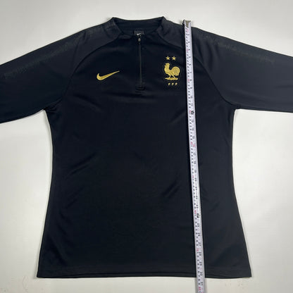 XL - Vintage 2010's Nike France FFF Dri-FIT Black Quarter-Zip Training Top