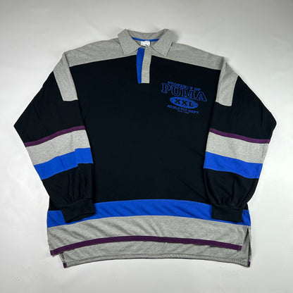 M - 1990's Property of PUMA Athletic Dept. Long Sleeve Polo Shirt