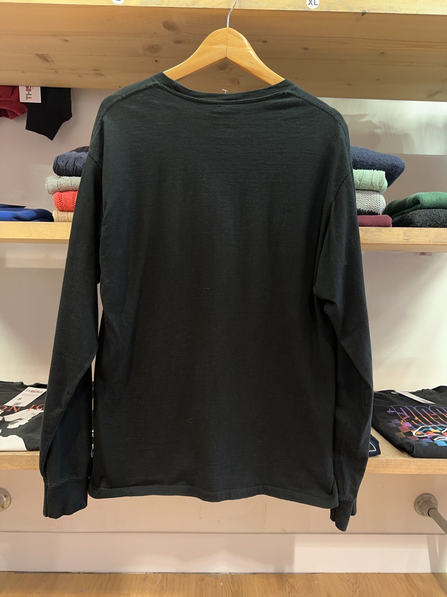 Champion Black Logo Long Sleeve T-Shirt - Large