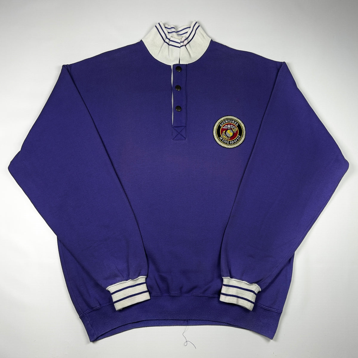 XL - Vintage 1990's Le Coq Sportif Purple Quarter-Zip Sweatshirt