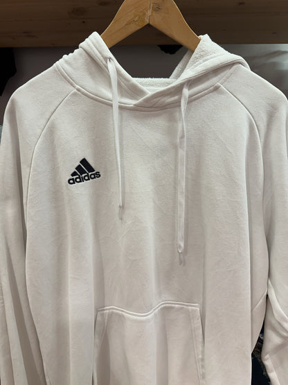 Adidas White Fleece-Lined Pullover Hoodie - L