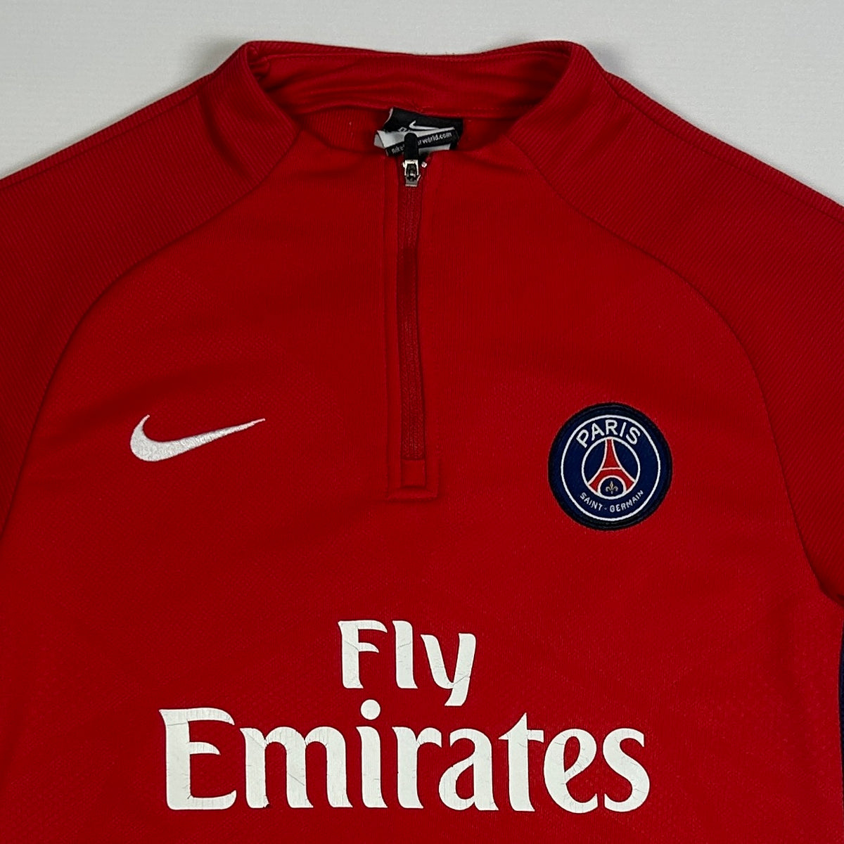 XS - 2015-2016 Nike Paris Saint-Germain PSG Red Football Quarter-Zip Training Top