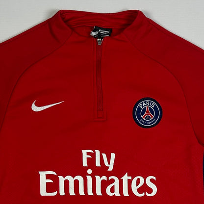 XS - 2015-2016 Nike Paris Saint-Germain PSG Red Football Quarter-Zip Training Top