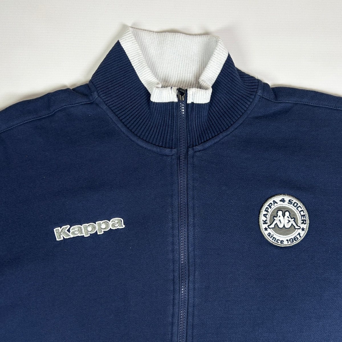 XL - Vintage 1990's Kappa Men’s Navy Zip-Up Track Jacket