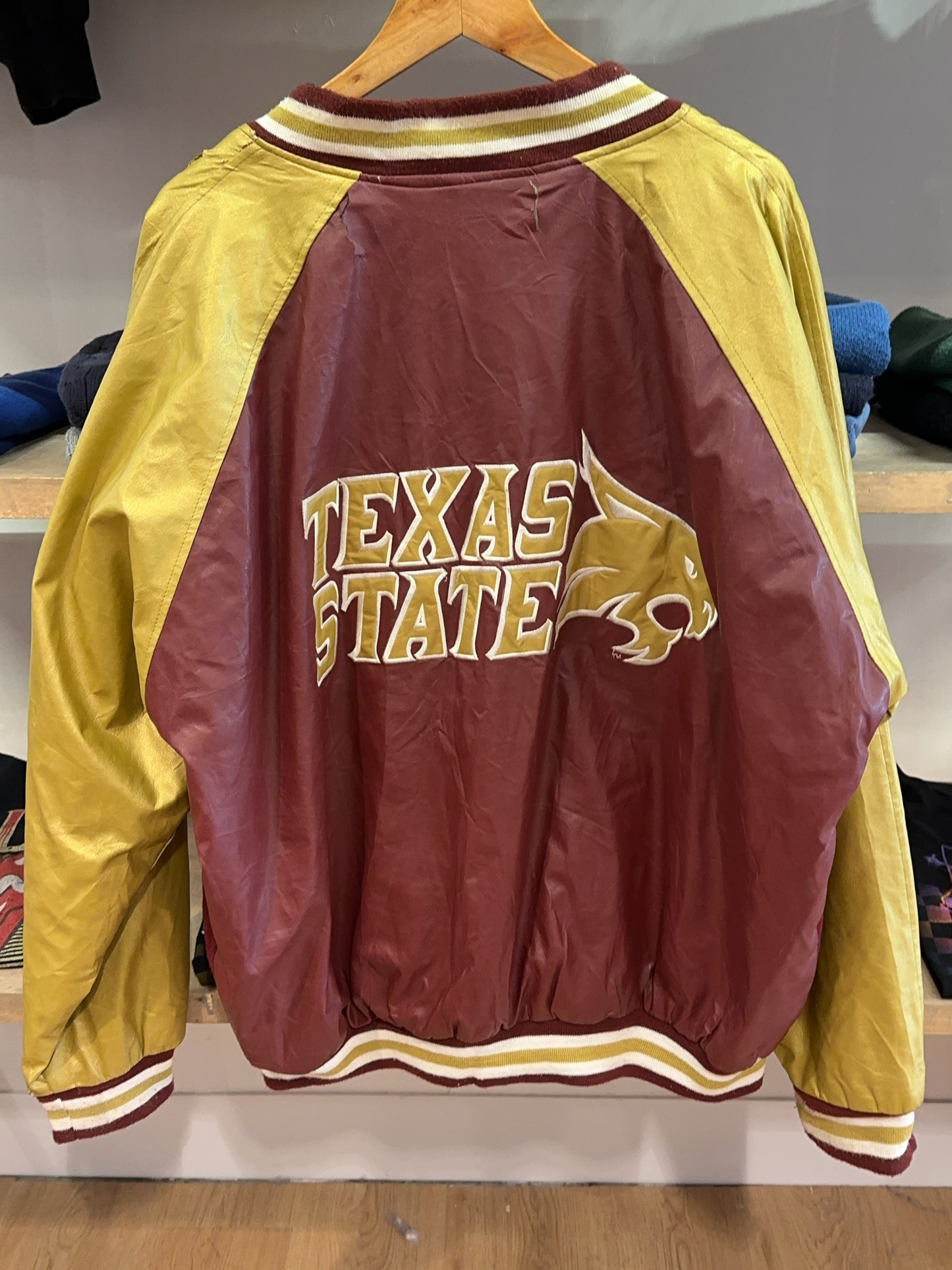 XL - Vintage 2000's Texas State Bobcats Varsity Steve & Barry's Jacket