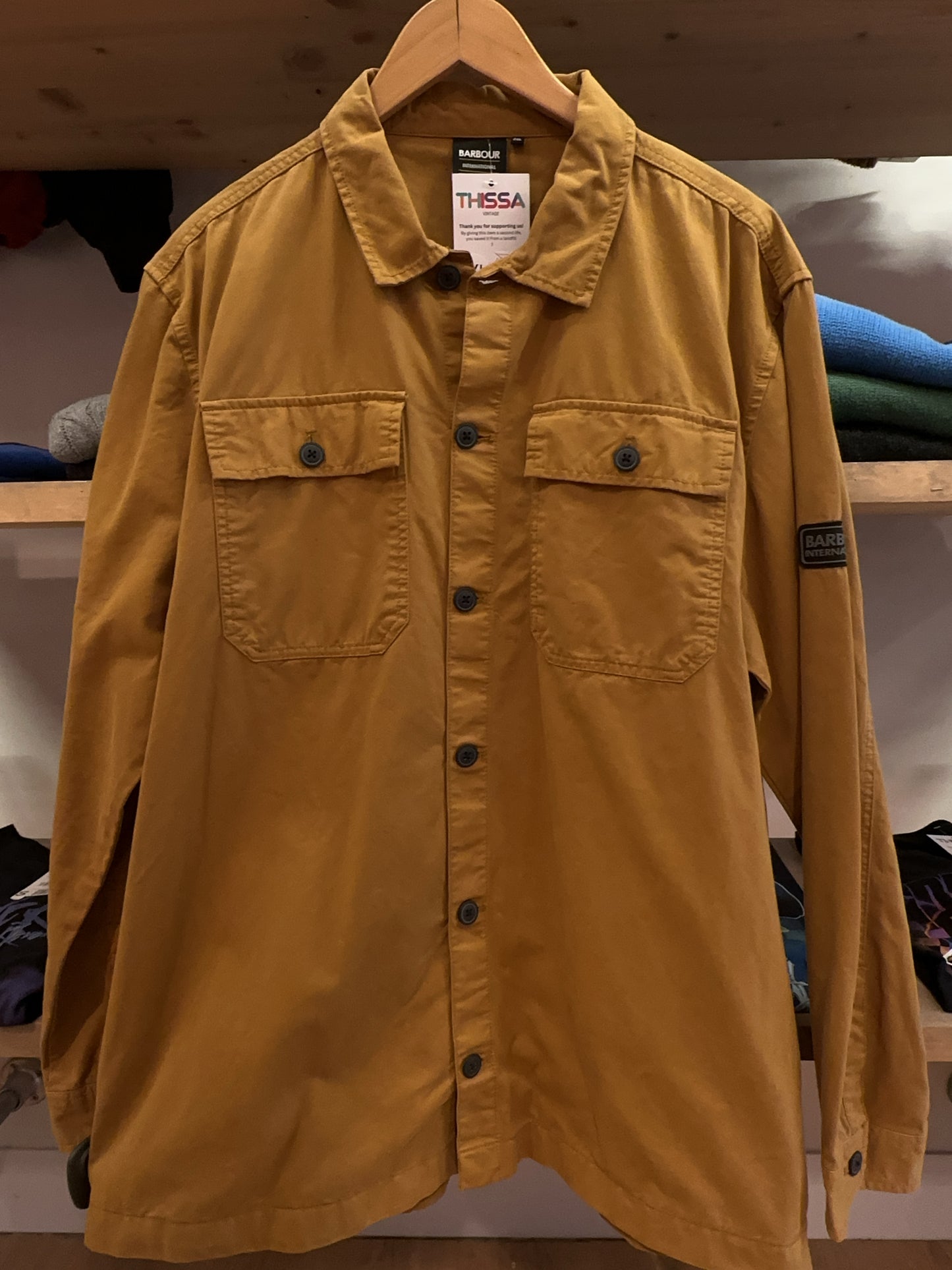 XXL - Barbour International Men's Tan Utility Overshirt Jacket