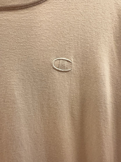 Champion Beige Embroidered Logo Crewneck T-Shirt