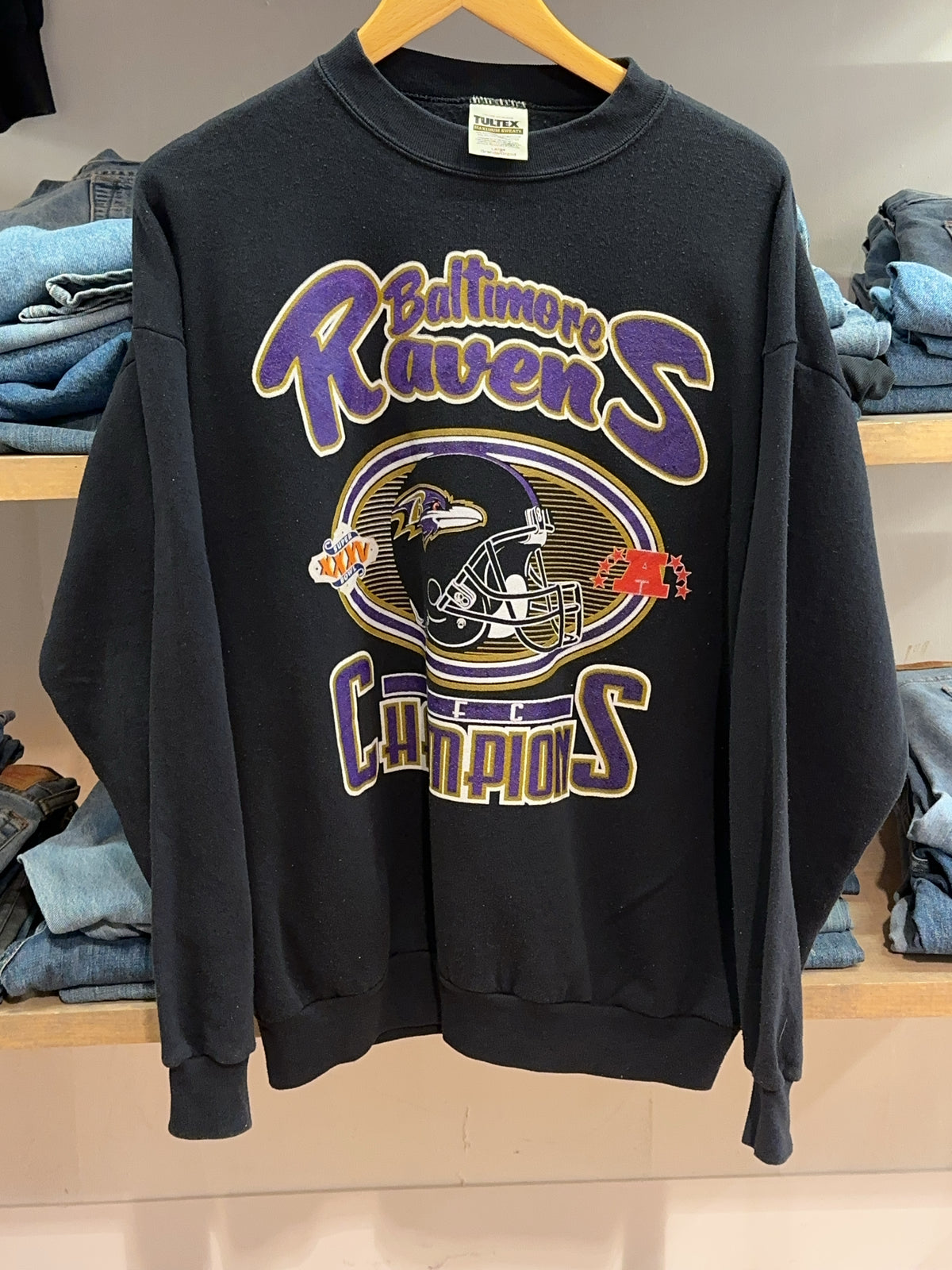 L - Baltimore Ravens Graphic Super Bowl XXXV Champions Sweatshirt