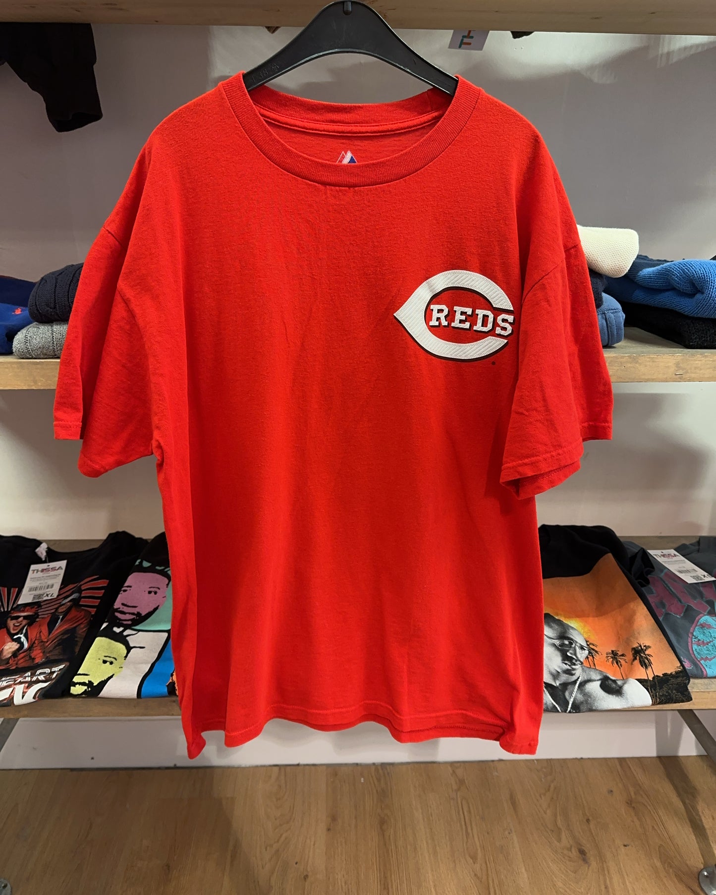 L - Cincinnati Reds Majestic #4 Red T-Shirt