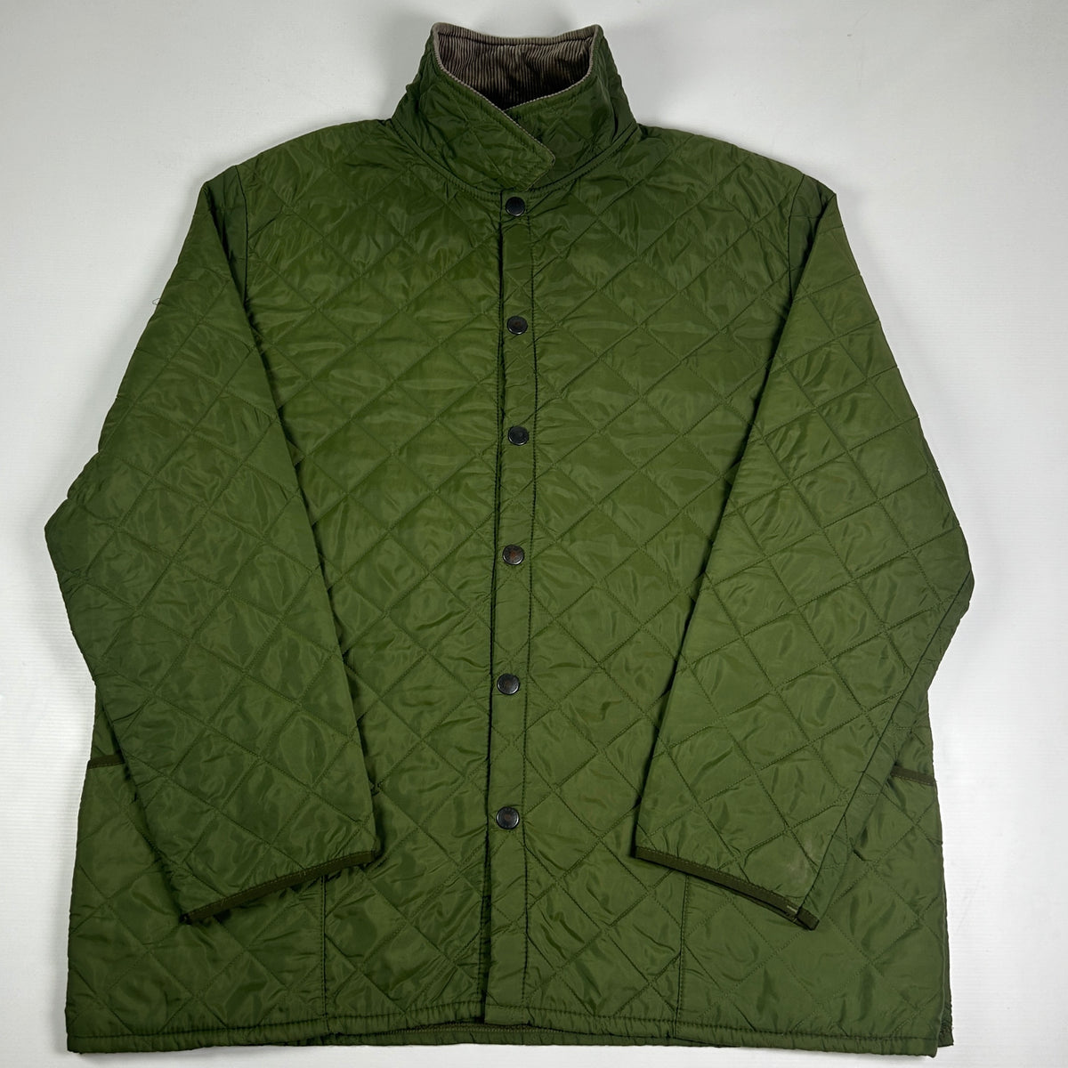 L - Vintage 2010's Barbour Liddesdale Green Quilted Jacket