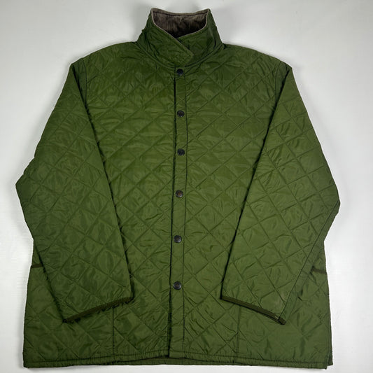 L - Vintage 2010's Barbour Liddesdale Green Quilted Jacket