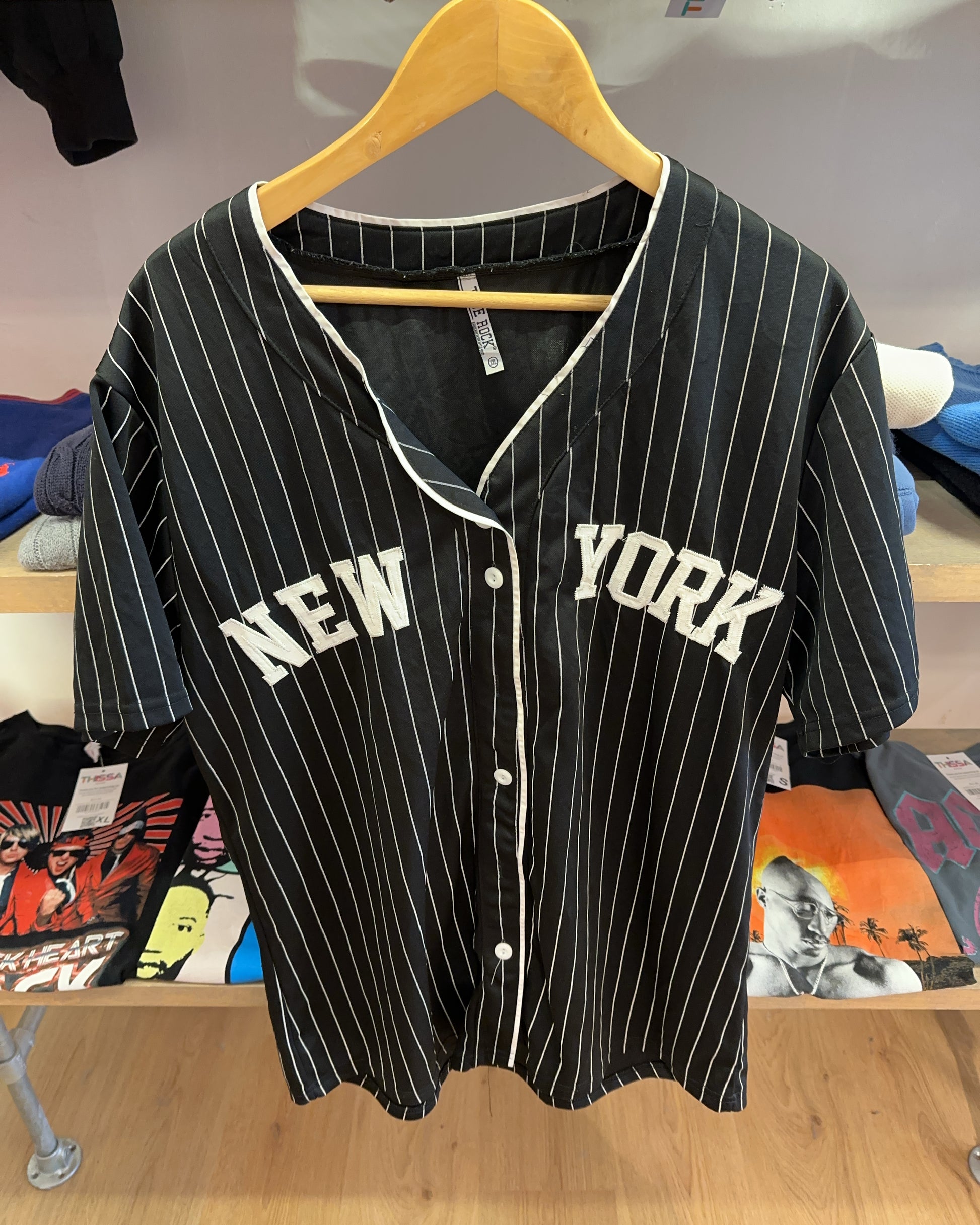 XXL - New York Pinstripe Baseball Jersey
