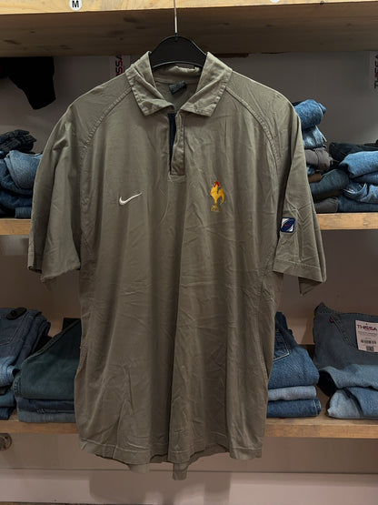XL - Nike France FFR Vintage Rugby Polo Shirt