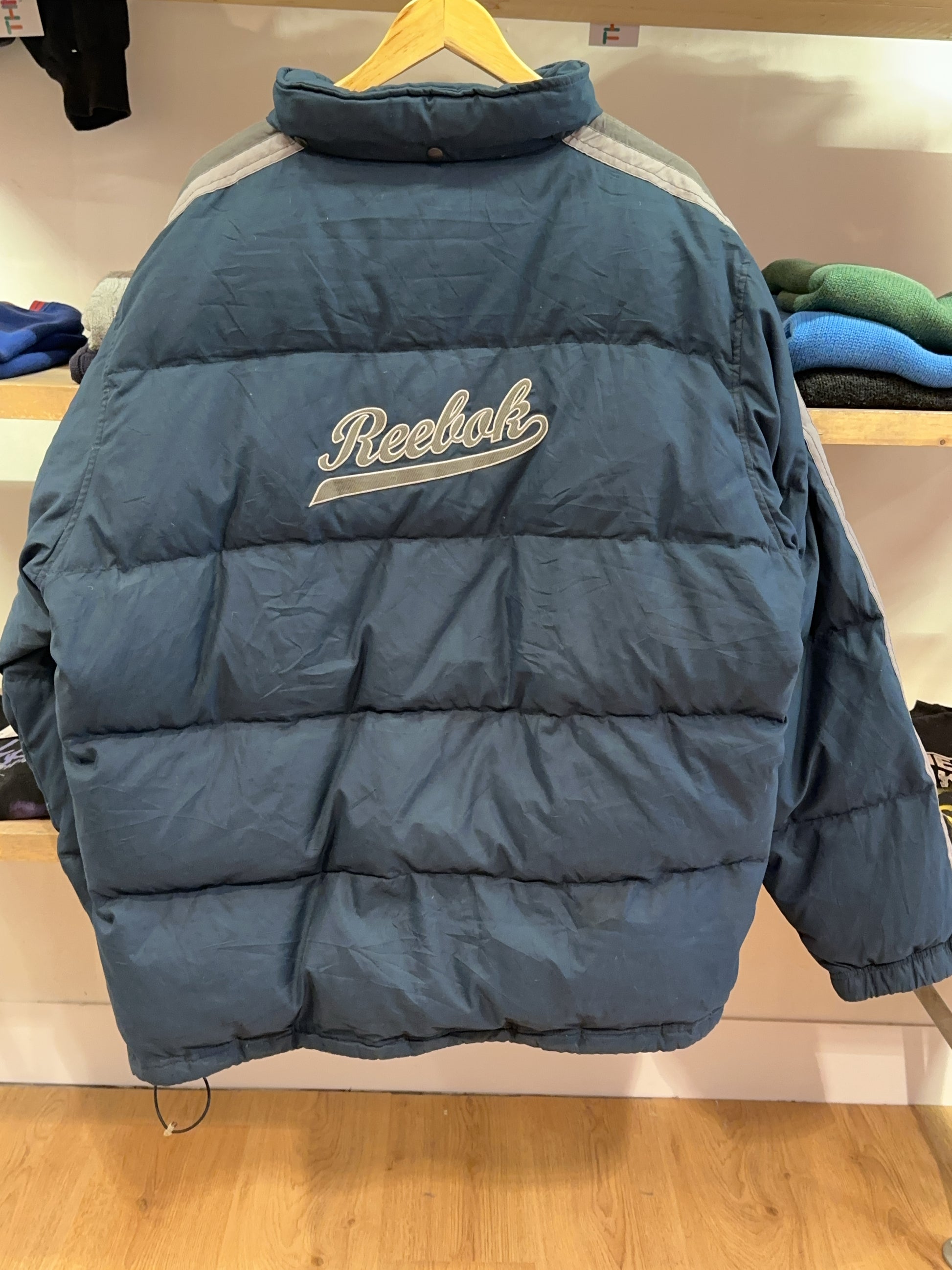 XXL - Vintage 1990's Reebok Spell Out Down Puffer Jacket Retro