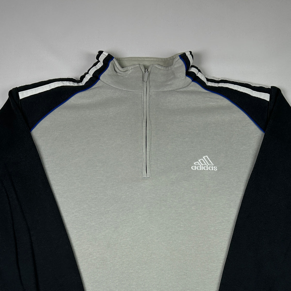 L - 2000's Adidas Grey Quarter-Zip Track Sweatshirt
