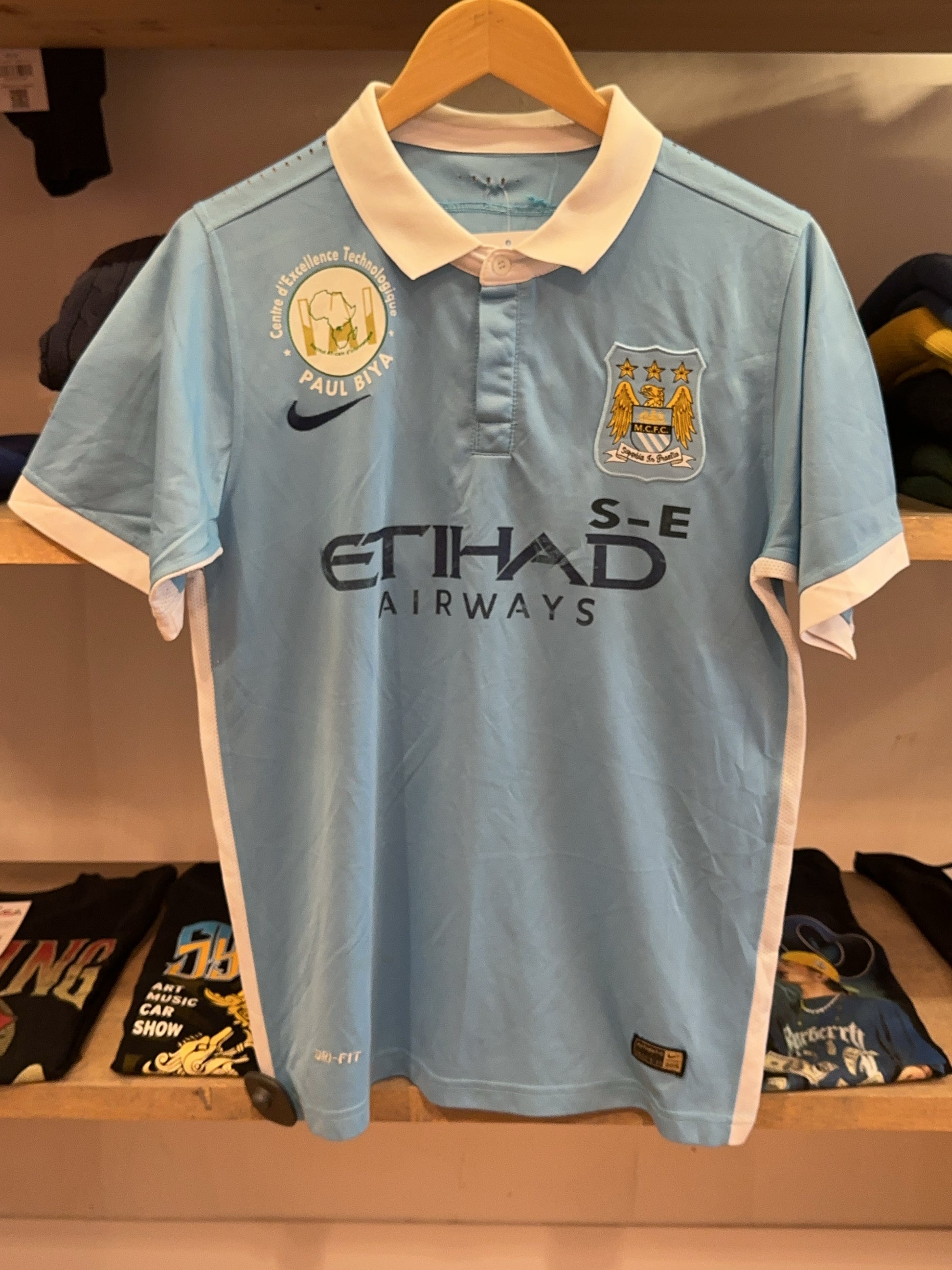 2015-16 Manchester City Nike Home Football Shirt - S