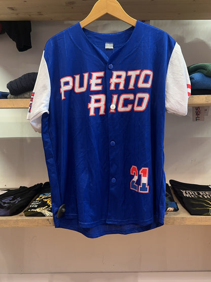 L - Puerto Rico #21 Baseball Jersey