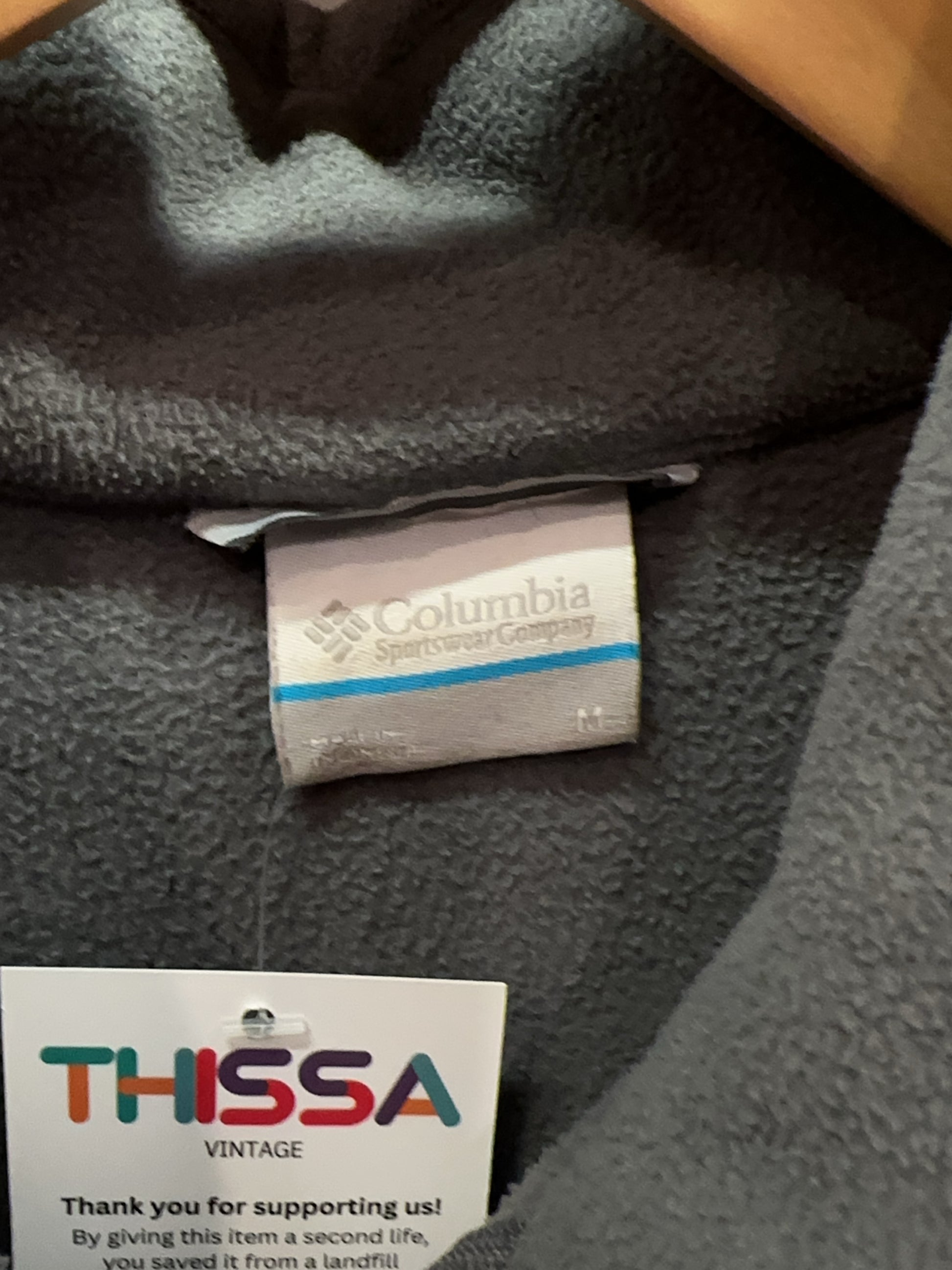 Columbia Grey Fleece Zip Vest - M