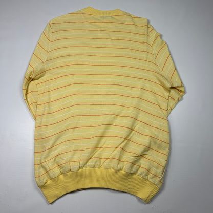 M - Adidas Vintage Yellow Striped 1990s Knit Sweater
