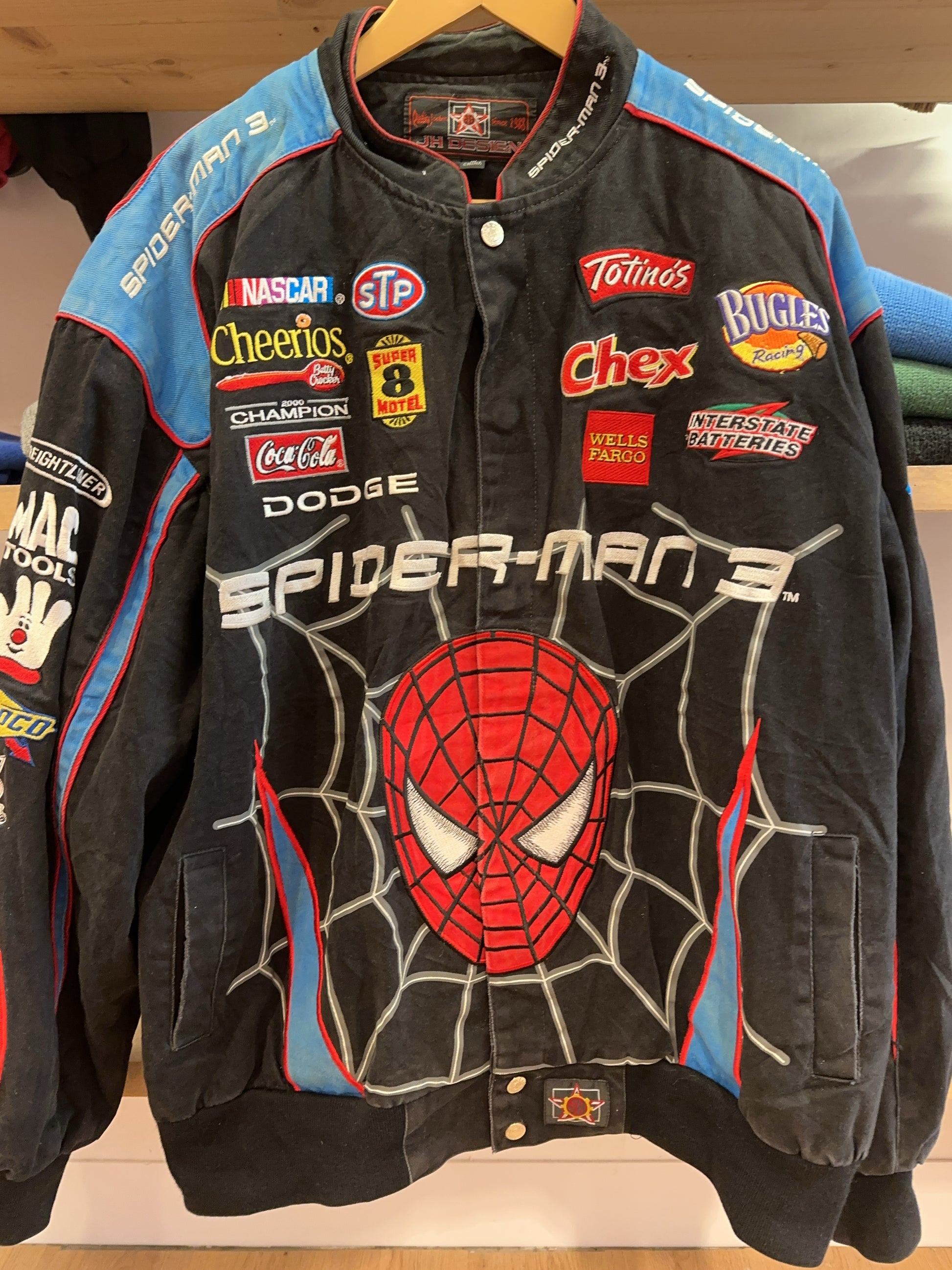 XL - Spiderman 3 Marvel Nascar Racing Jacket JH Design 2007 Nascar Bobby Labonte #43 Movie Promo