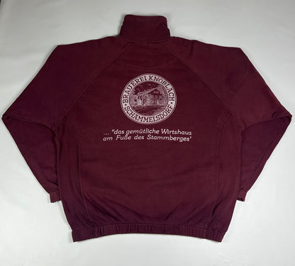 XL - Vintage 1990's Umbro TSV Schammelsdorf Burgundy Quarter-Zip Training Top